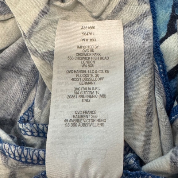 LOGO Lori Goldstein Mixed Print Blue Women Short Sleeve Top Size S - Picture 8 of 8